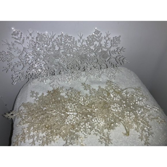 Unbranded Other - Plastic Snowflake Hanging Ornaments Lot of 15 Vintage ornaments